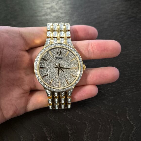 Bulova Men's Phantom Crystal-Accent Two-Tone Stainless Steel Bracelet Watch 40mm - Picture 4 of 5